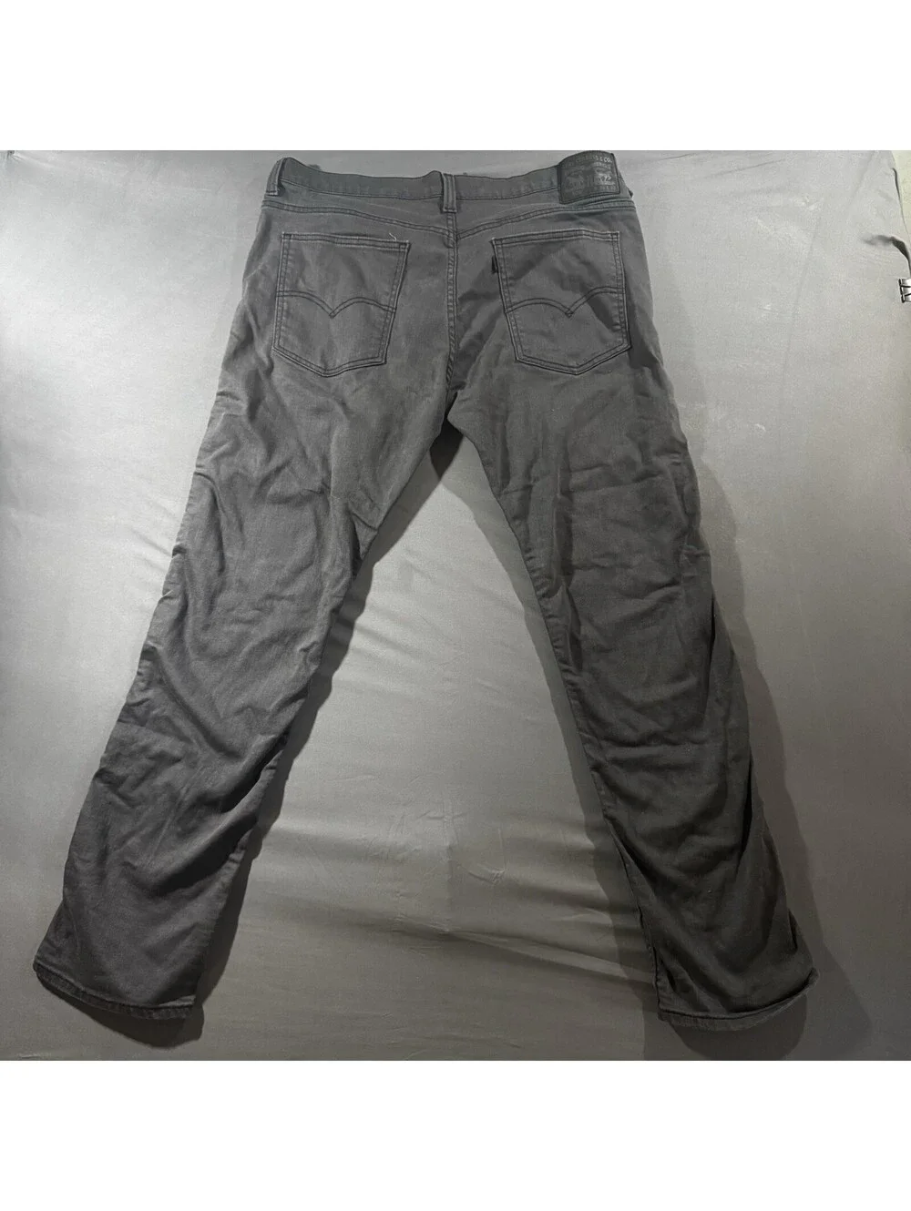 Levis 508 Regular Tapered Fit Mens Denim Jeans Dark Gray Charcoal Size 36x32